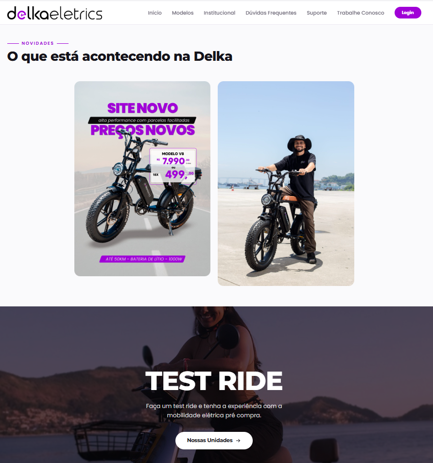 Seção de novidades e test ride