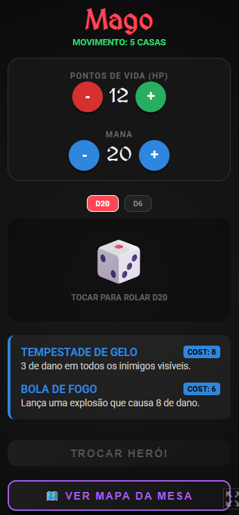 Ficha do personagem Mago