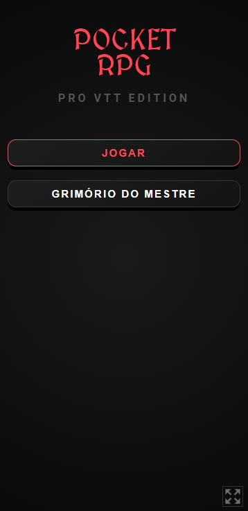 Menu inicial do Pocket RPG