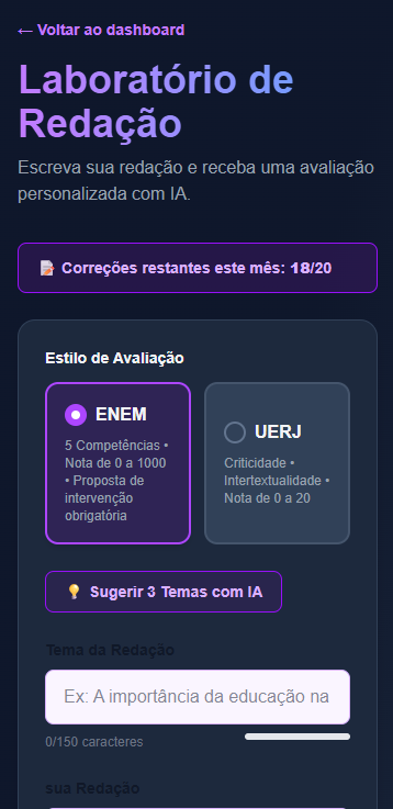 Laboratório de redação no celular