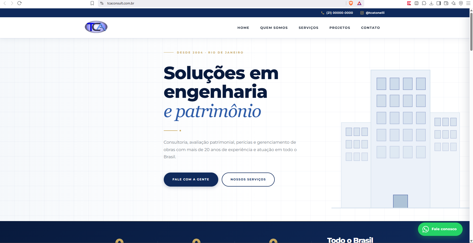 Home do site da TCA Tonelli